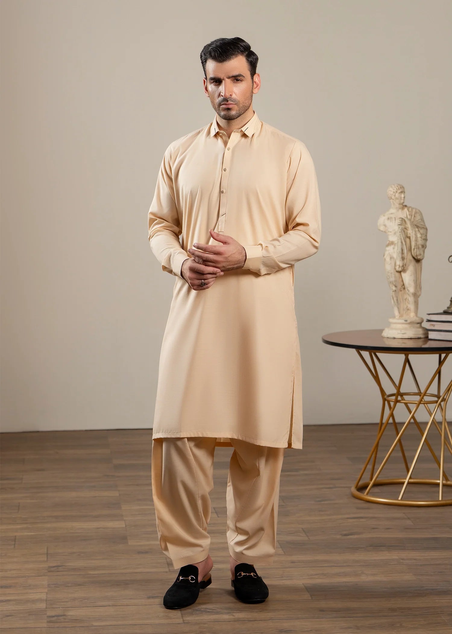 Wash & Wear | Skin Collared Shalwar Kameez