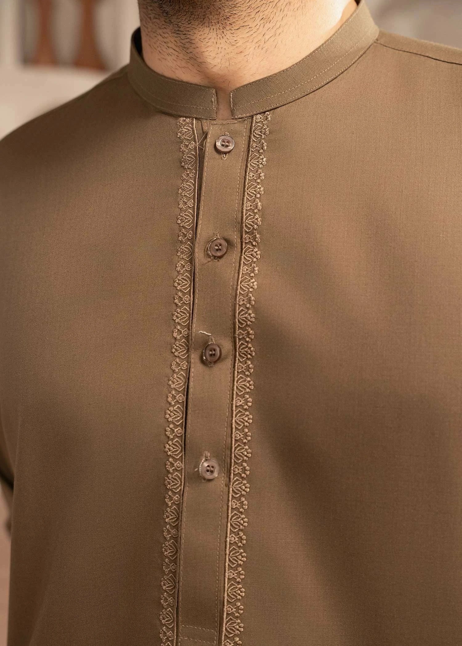 Wash & Wear | Brown Ban Shalwar Kameez