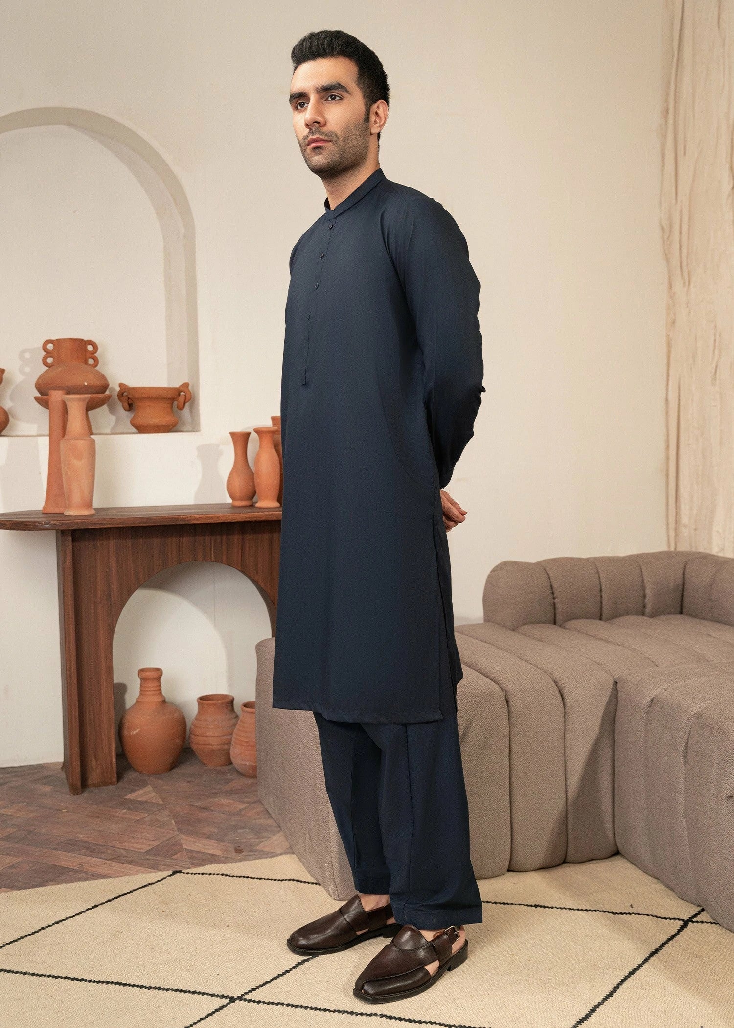 Wash & Wear | Blue Ban Shalwar Kameez