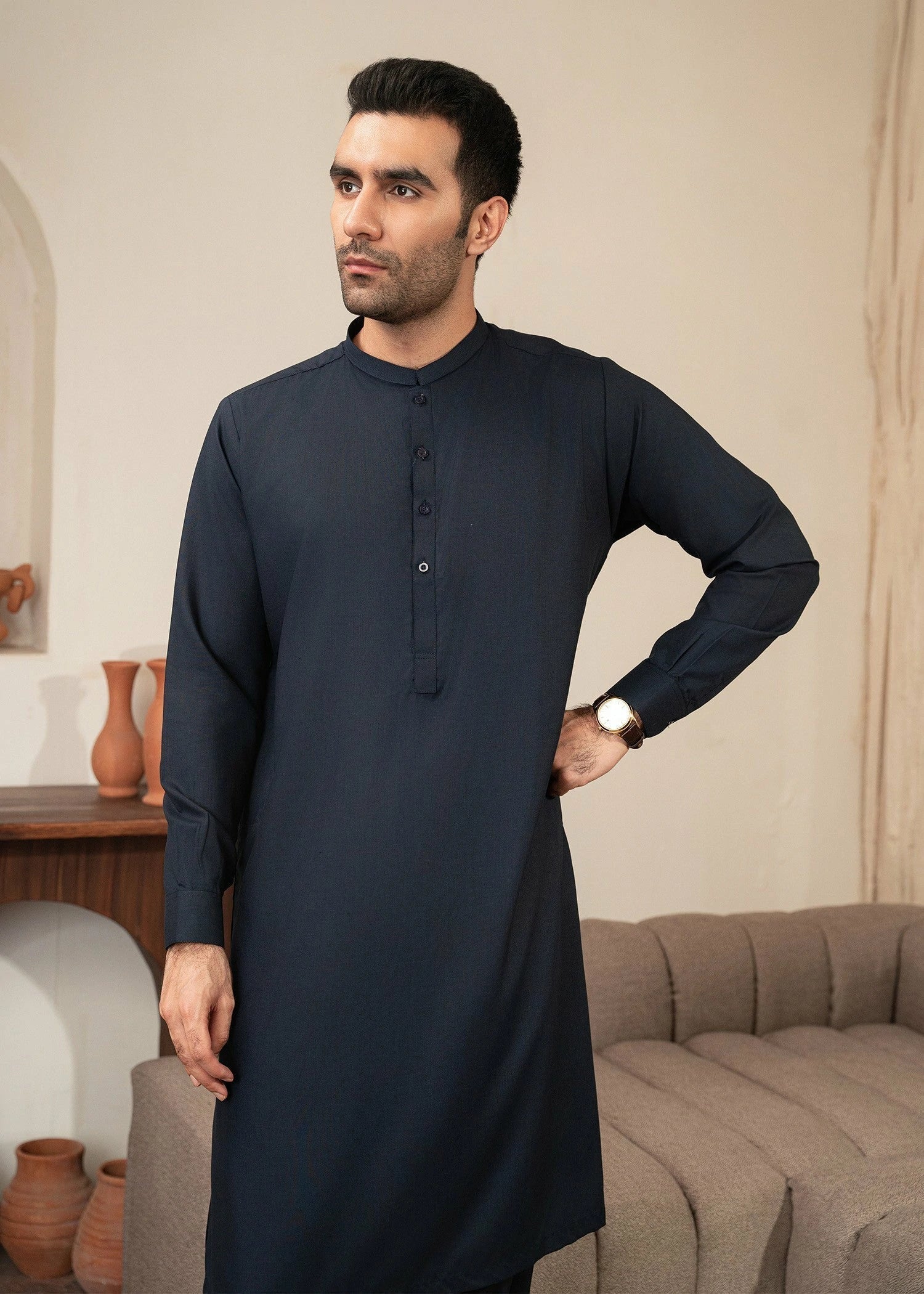 Wash & Wear | Blue Ban Shalwar Kameez