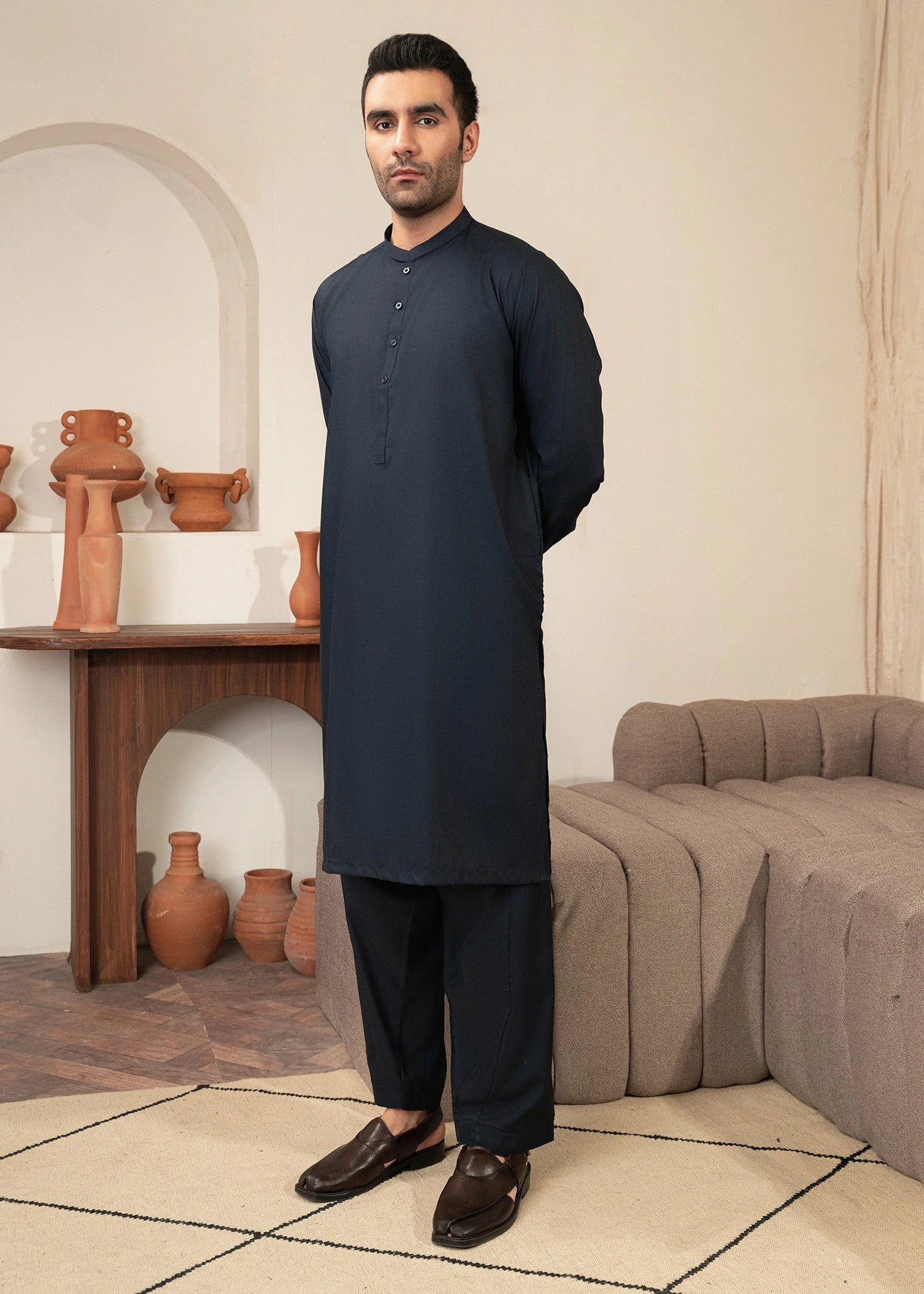 Wash & Wear | Blue Ban Shalwar Kameez