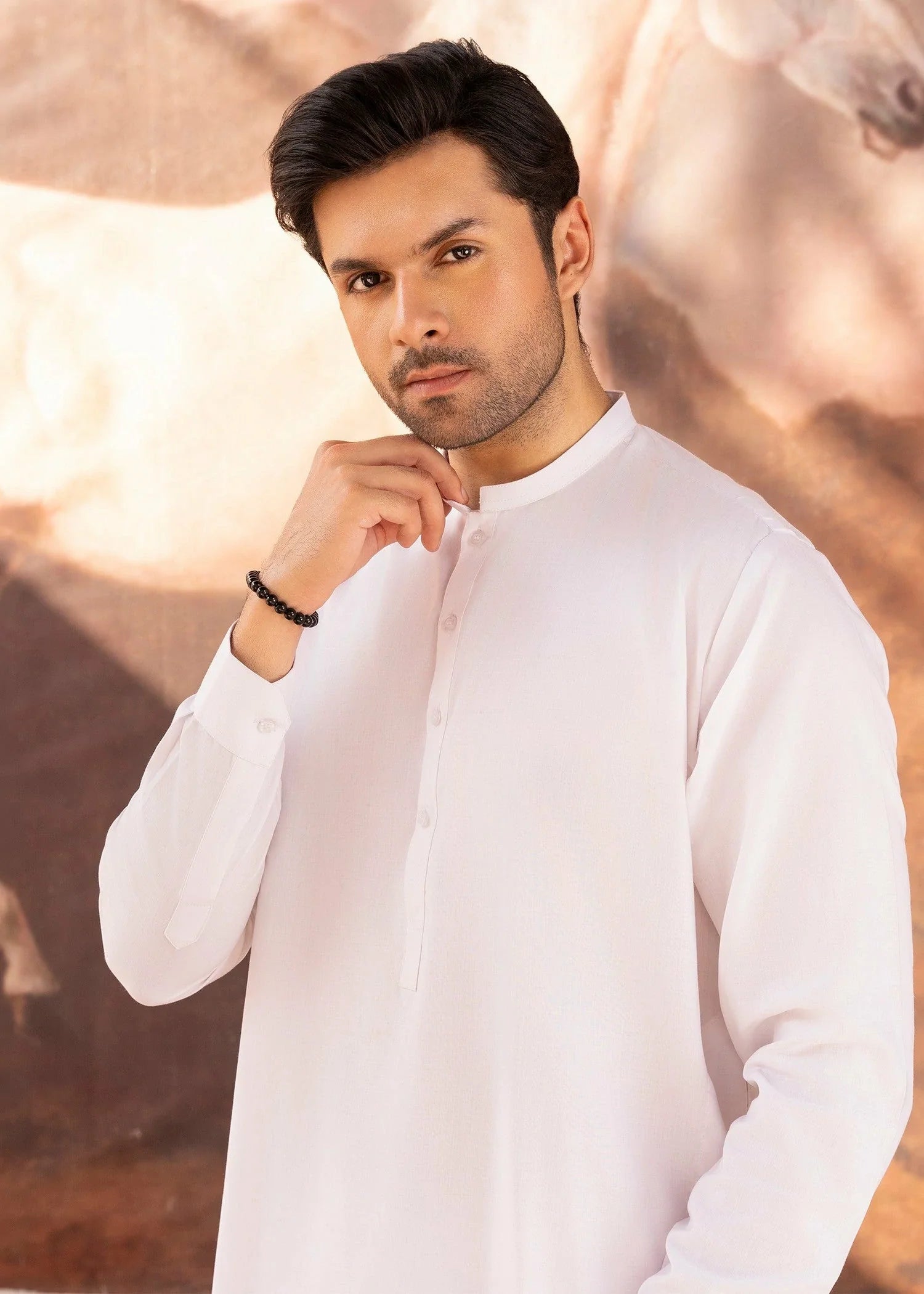 Wash & Wear | White Ban Shalwar Kameez