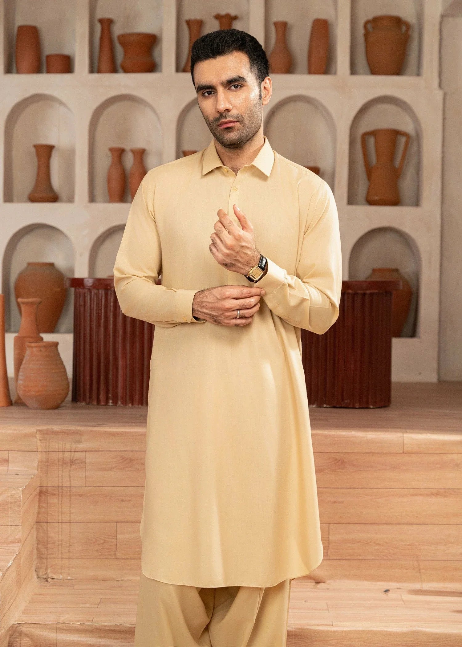 Wash & Wear | Skin Collared Shalwar Kameez