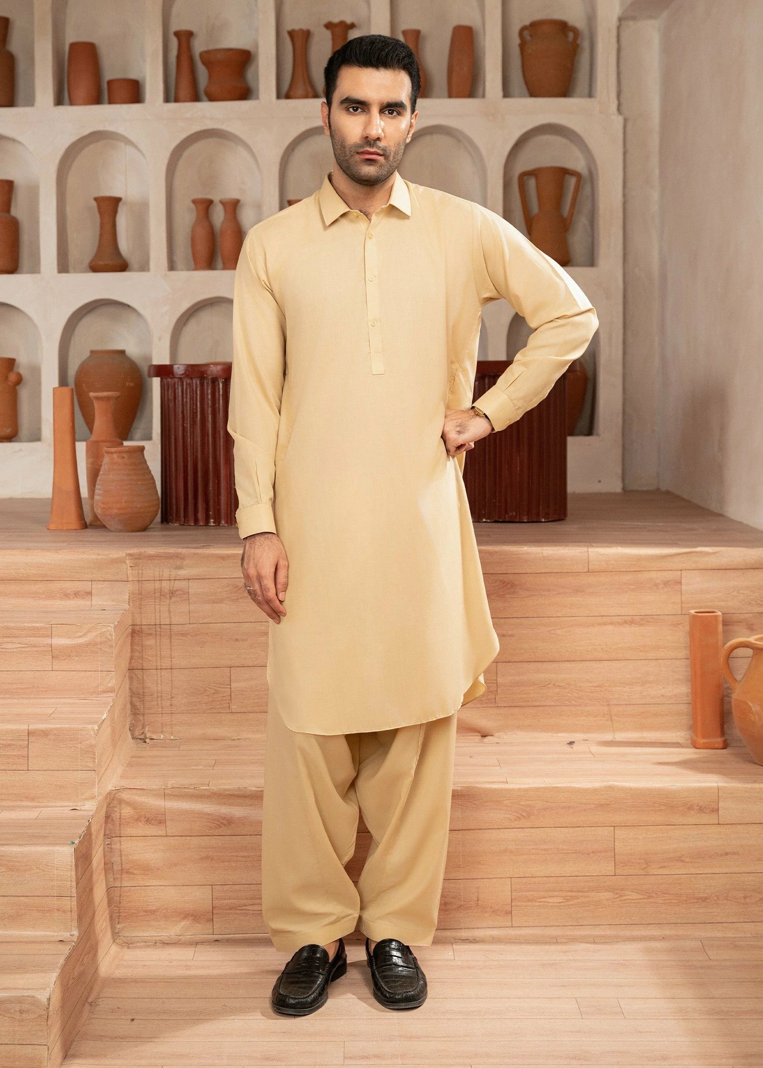 Wash & Wear | Skin Collared Shalwar Kameez