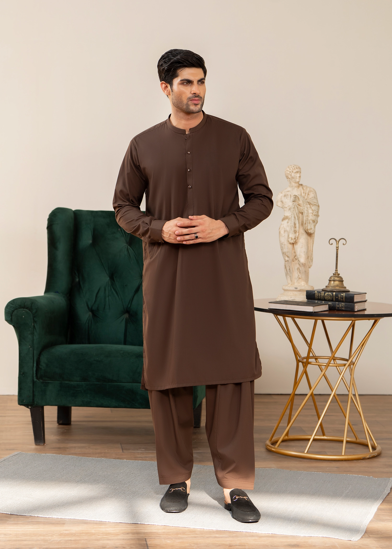 Casual Kameez Shalwar + Waistcoat | Wash & Wear