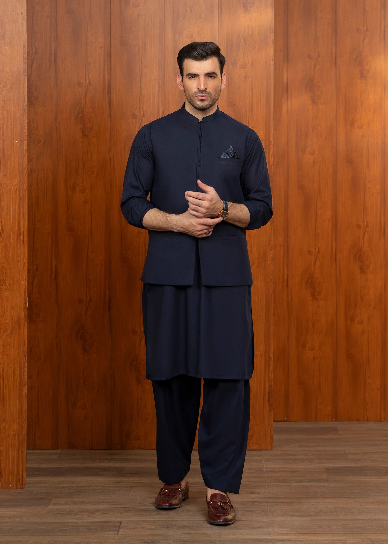 Casual Kameez Shalwar + Waistcoat | Wash & Wear