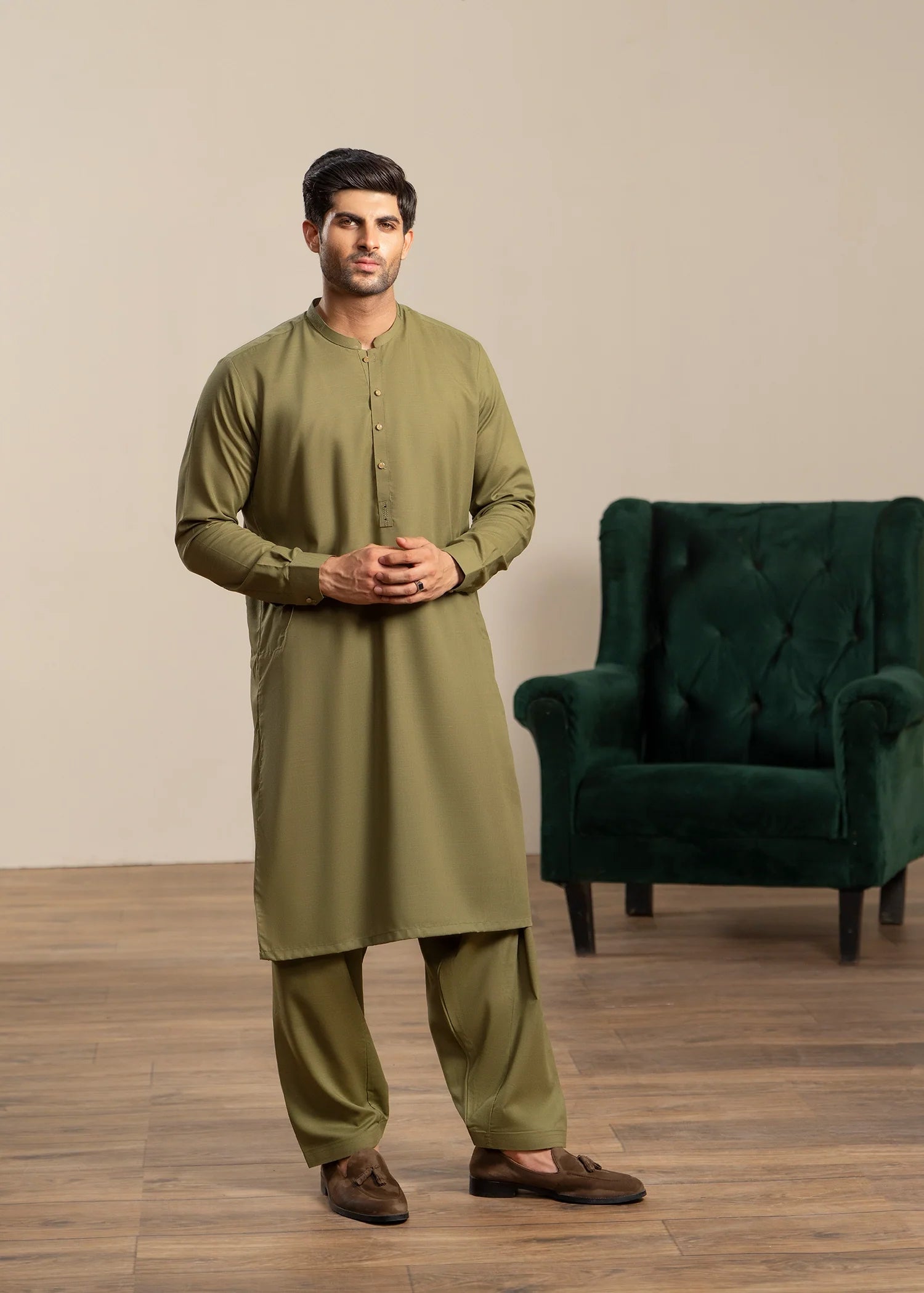 Wash & Wear | Mehndi Ban Shalwar Kameez