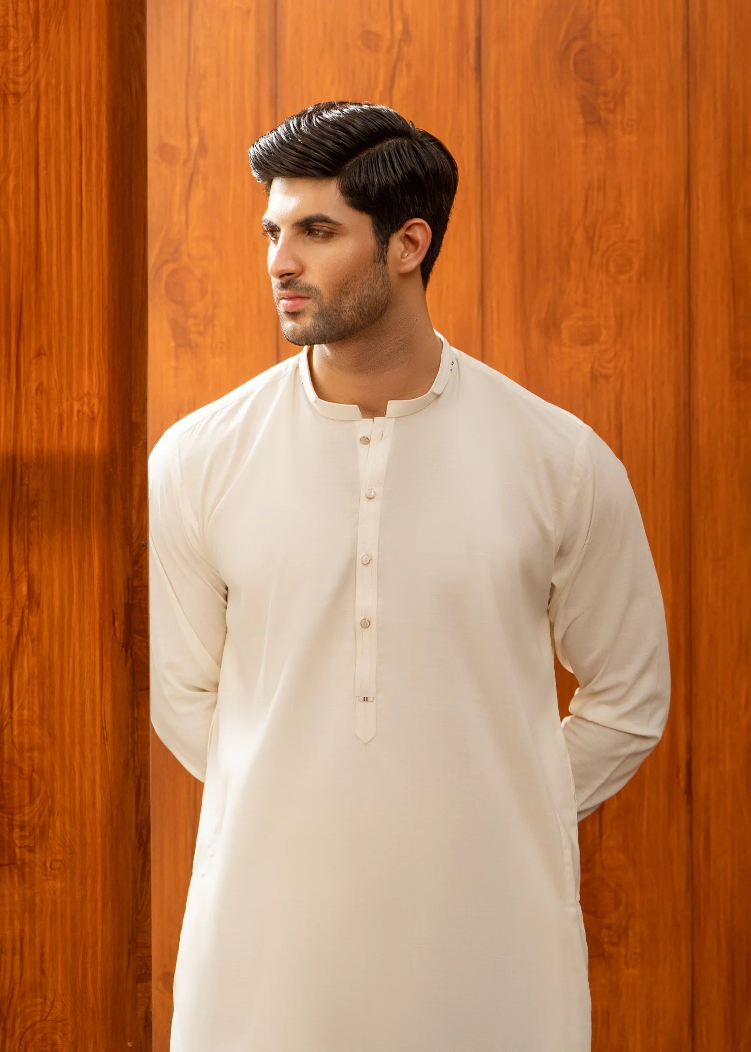 Wash & Wear | Cream Ban Shalwar Kameez