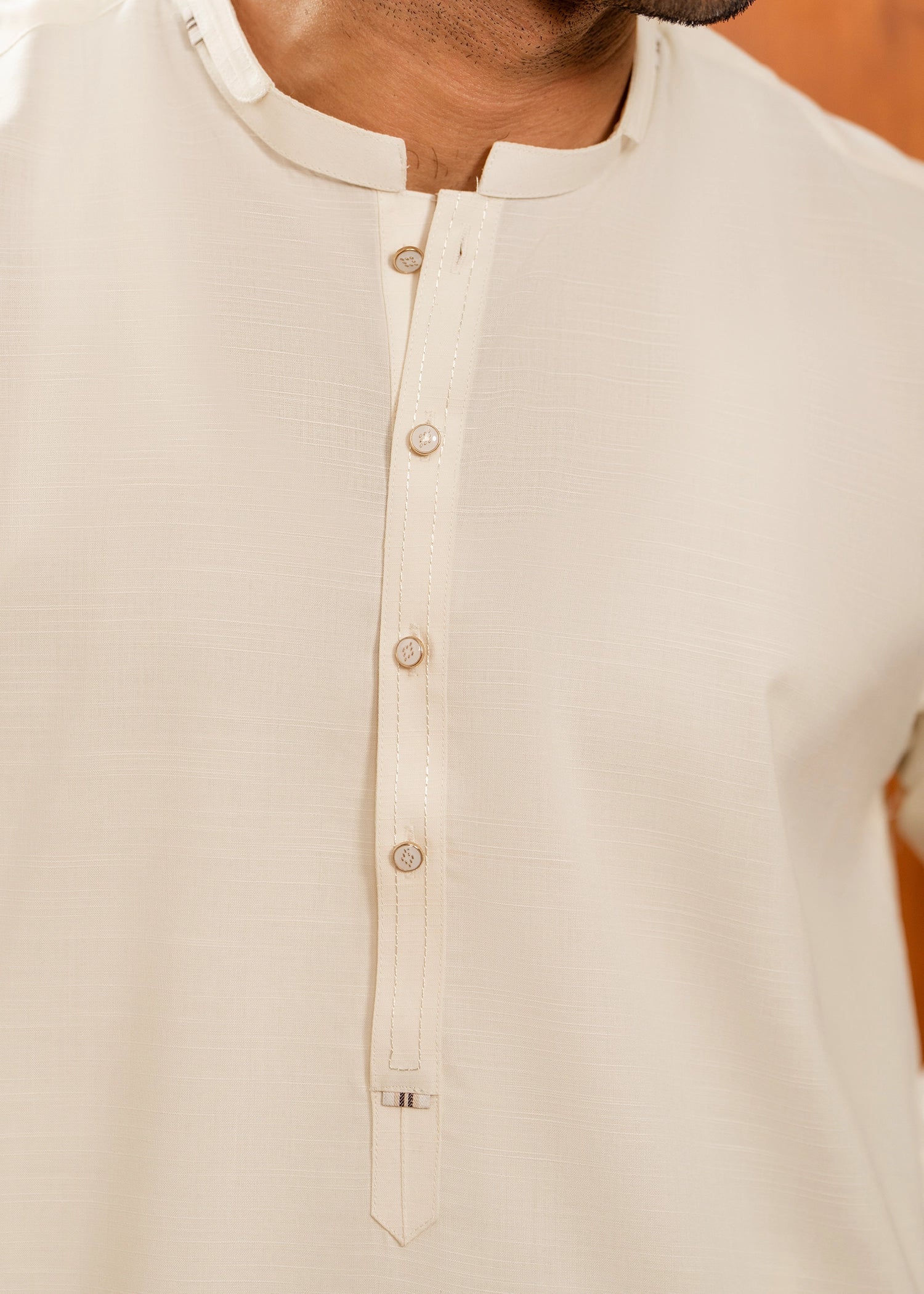 Wash & Wear | Cream Ban Shalwar Kameez
