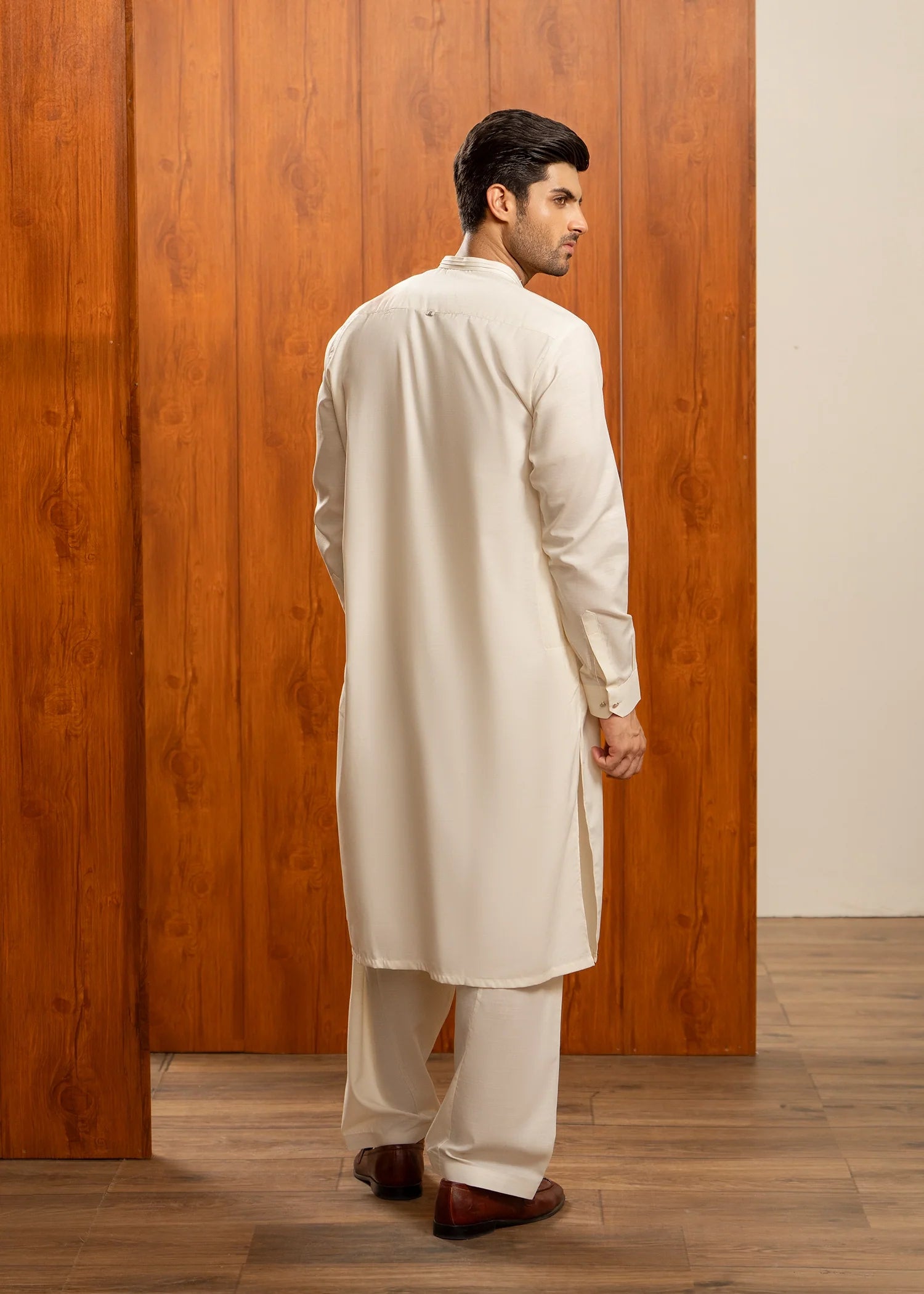 Wash & Wear | Cream Ban Shalwar Kameez
