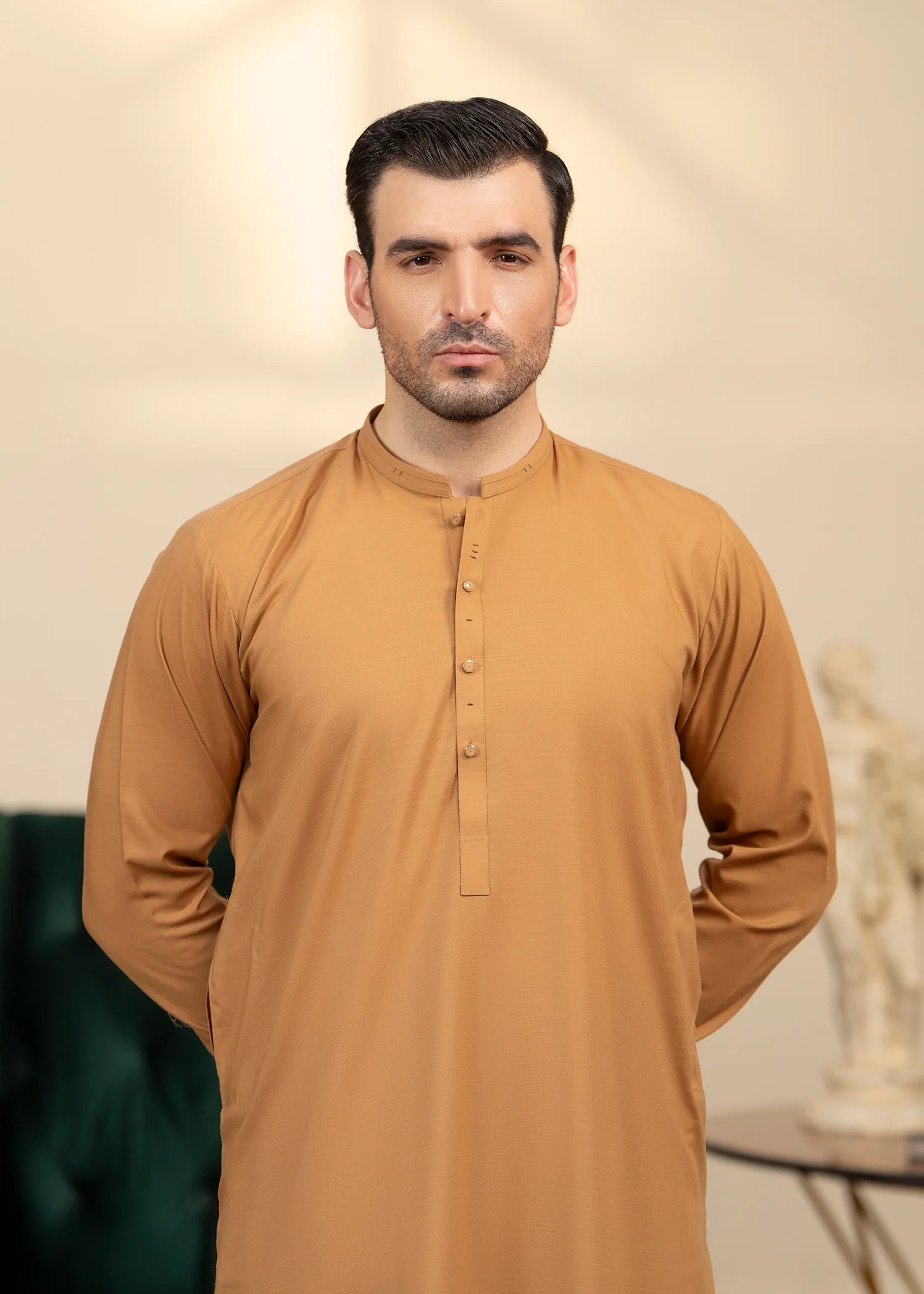 Wash & Wear | Mustard Ban Shalwar Kameez