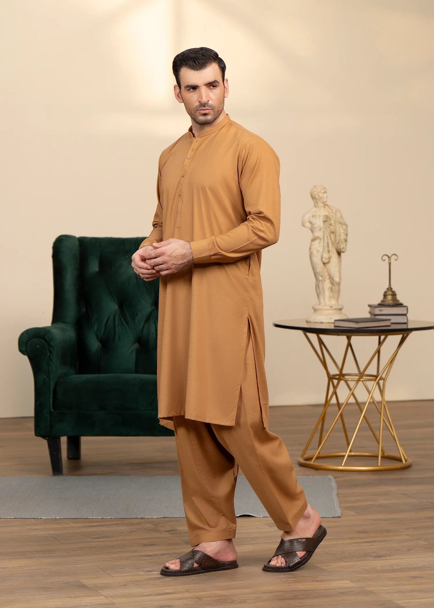 Wash & Wear | Mustard Ban Shalwar Kameez