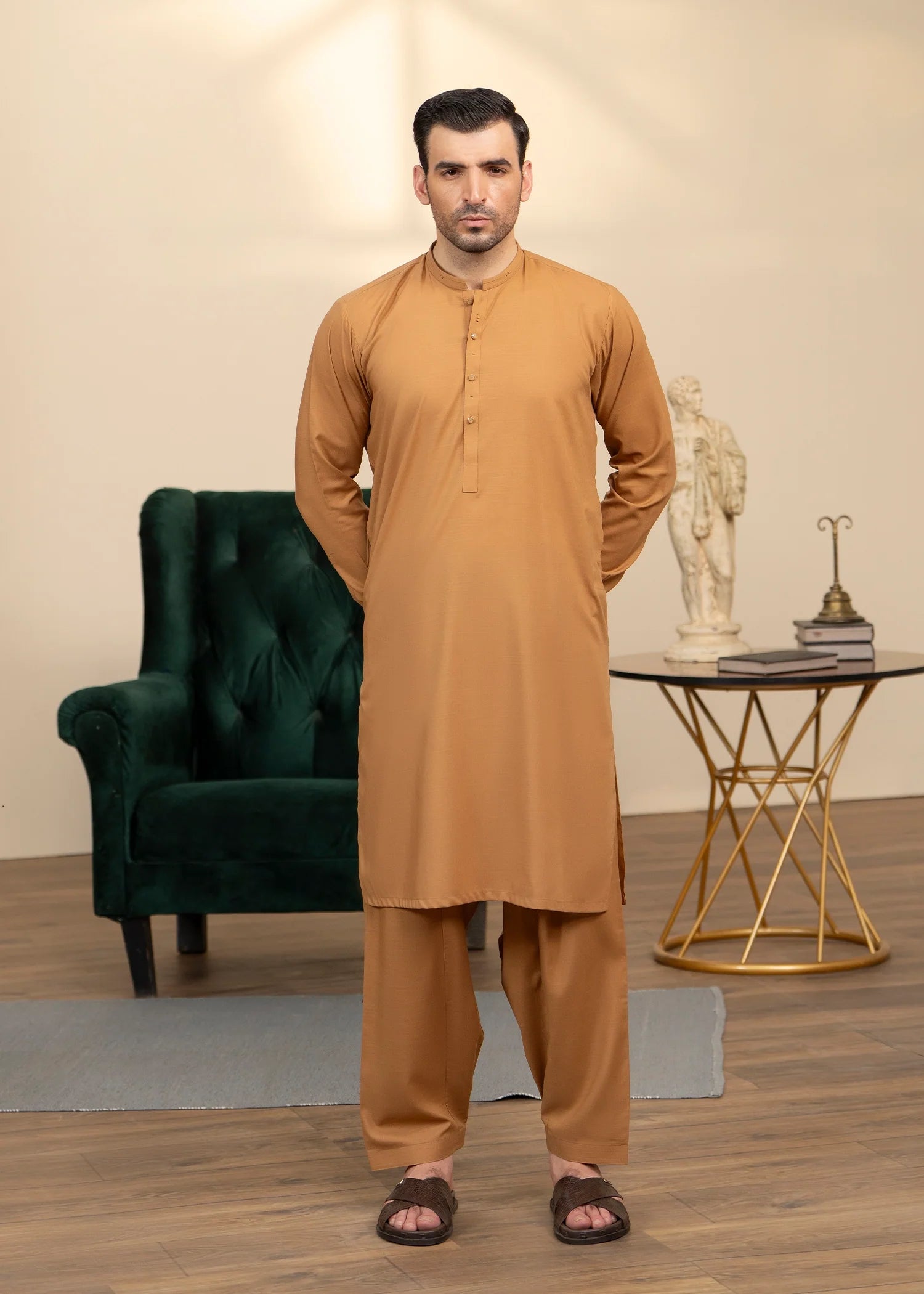 Wash & Wear | Mustard Ban Shalwar Kameez