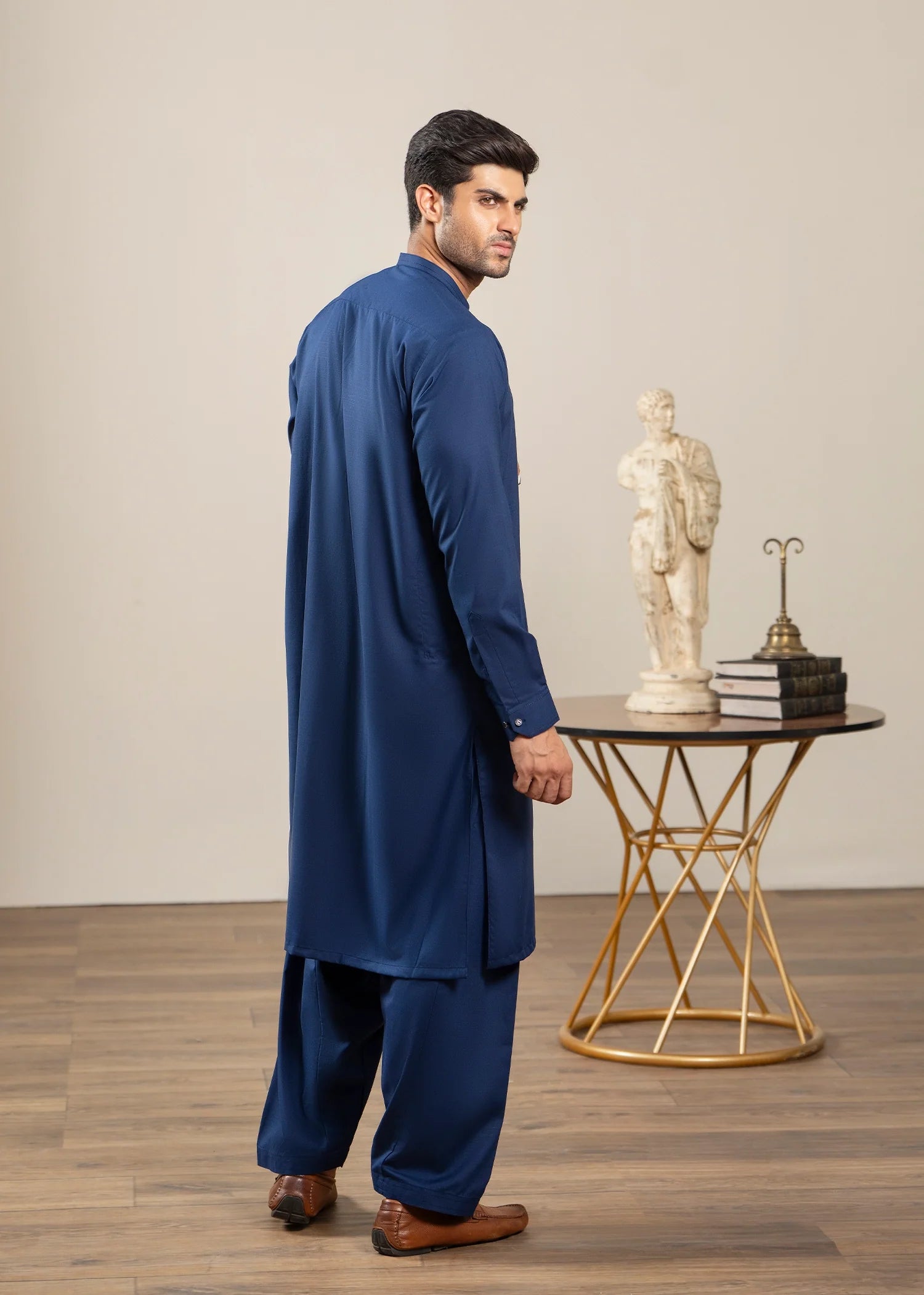Wash & Wear | Navy Ban Shalwar Kameez