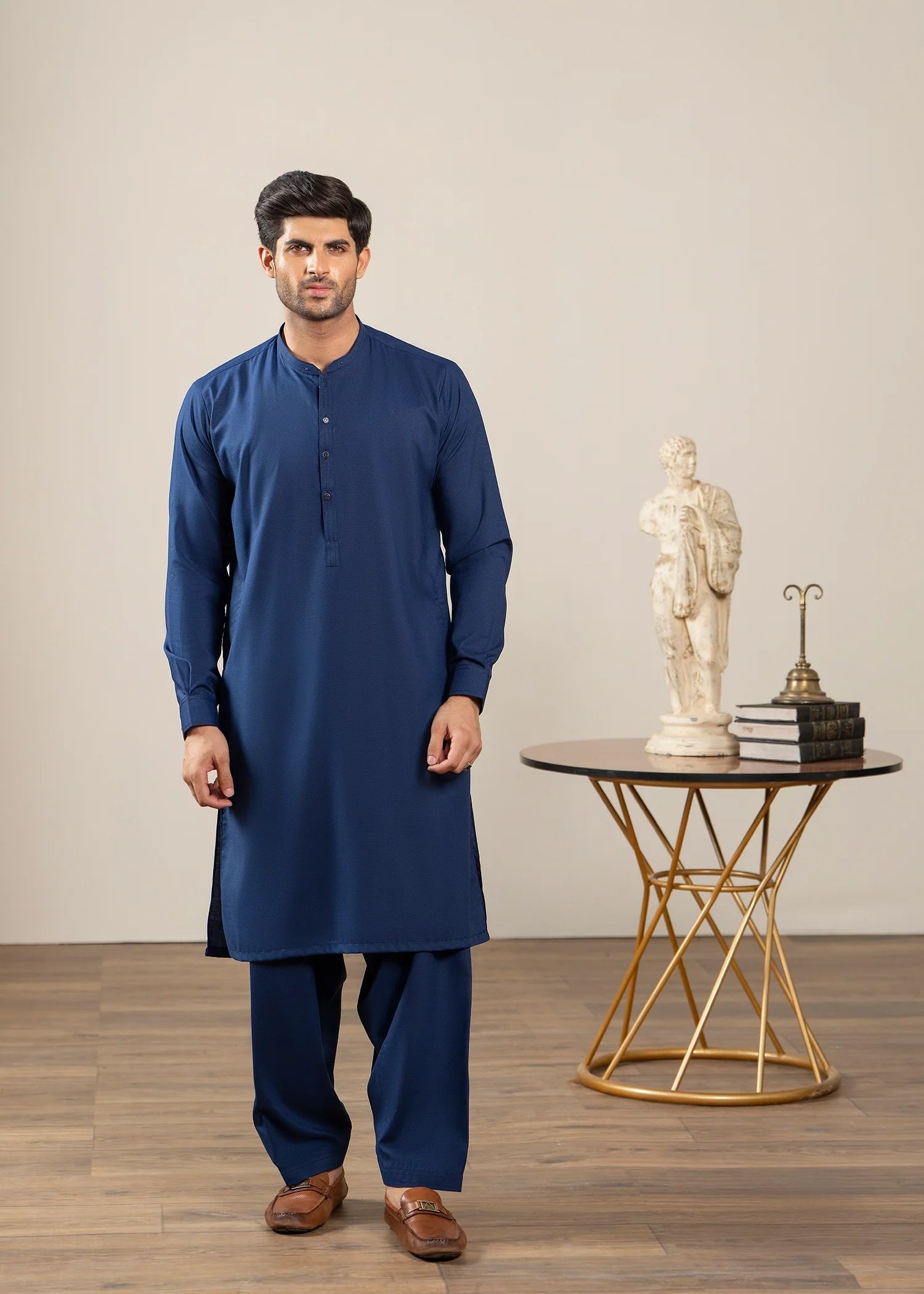 Wash & Wear | Navy Ban Shalwar Kameez
