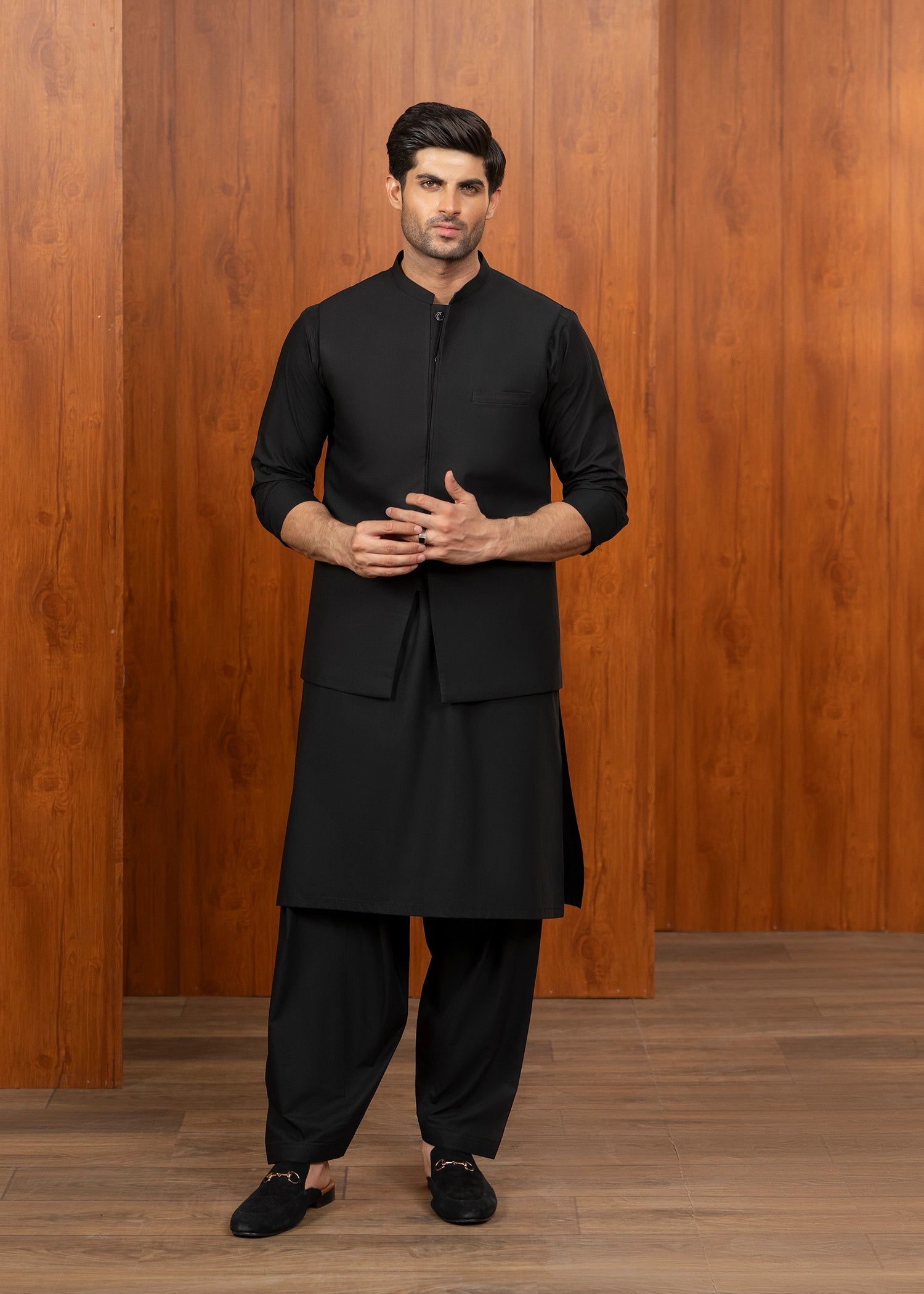 Casual Kameez Shalwar + Waistcoat | Wash & Wear