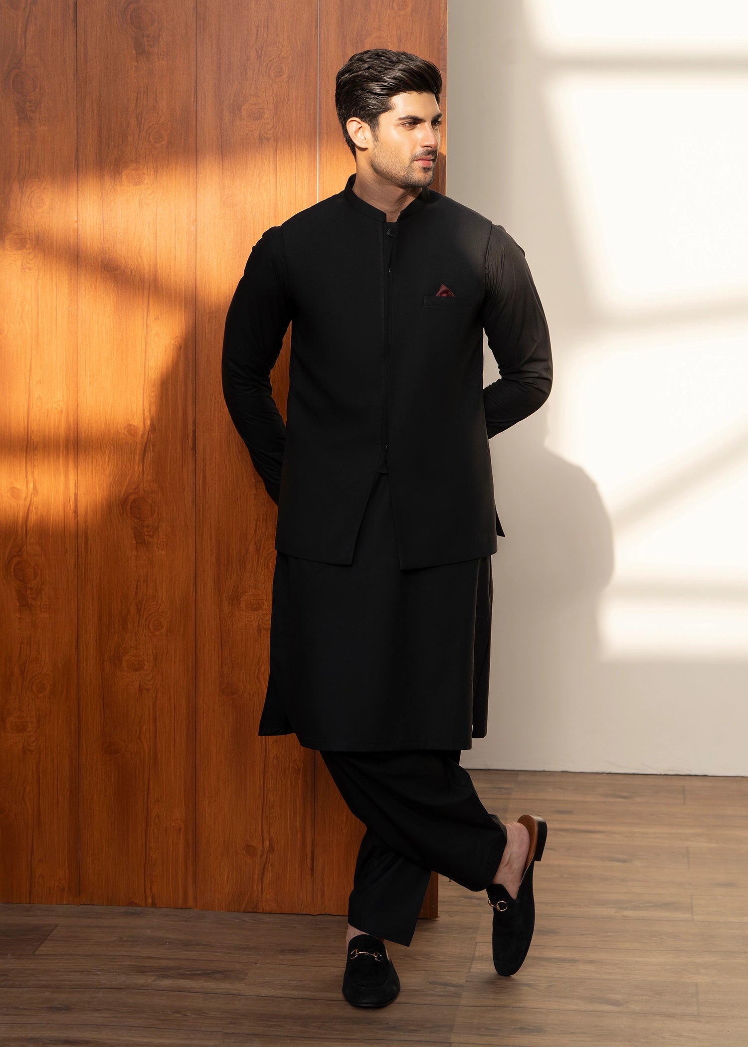 Casual Kameez Shalwar + Waistcoat | Wash & Wear