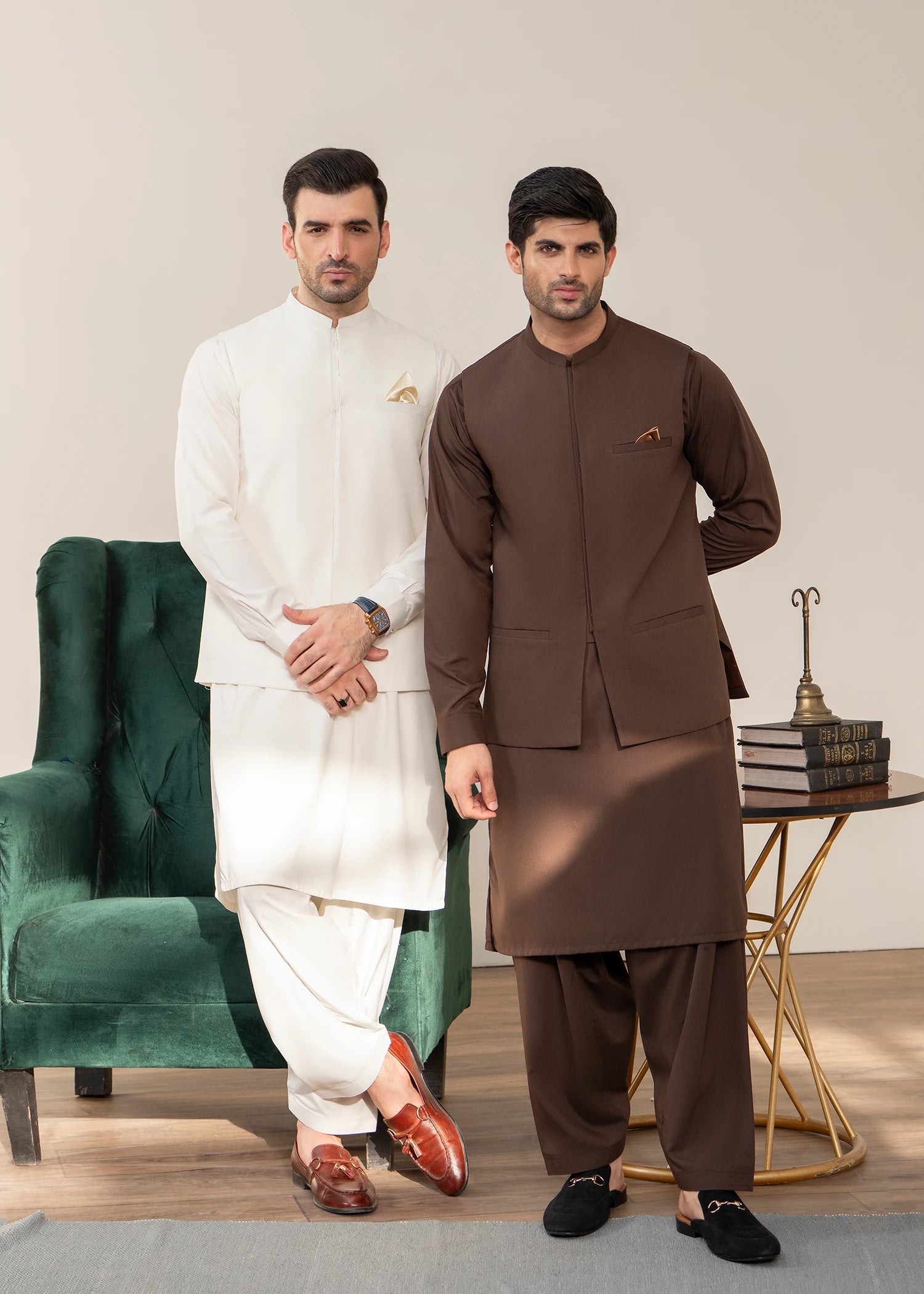Casual Kameez Shalwar + Waistcoat | Wash & Wear