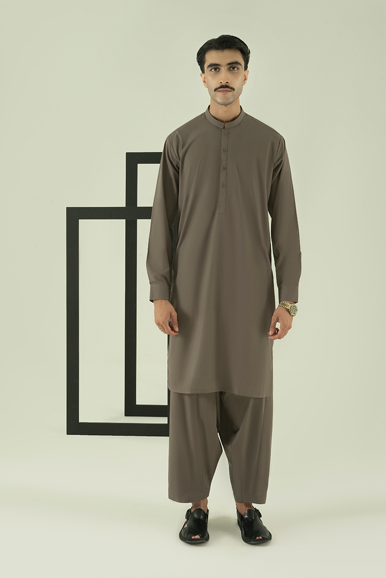 Wash & Wear | Dark Grey Ban Kameez Shalwar