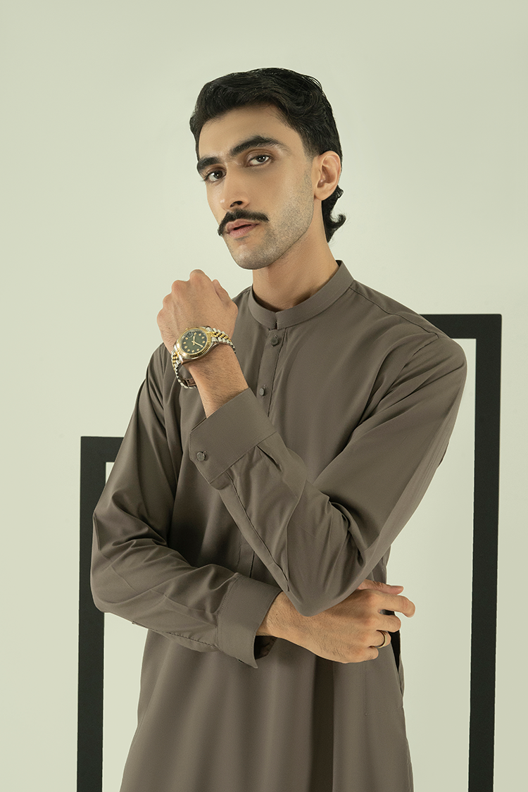 Wash & Wear | Dark Grey Ban Kameez Shalwar
