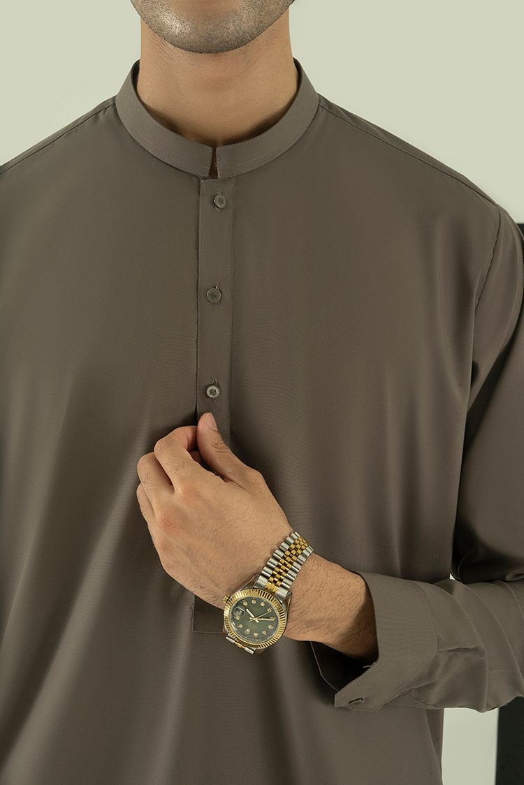 Wash & Wear | Dark Grey Ban Kameez Shalwar
