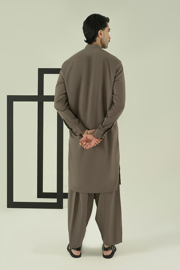 Wash & Wear | Dark Grey Ban Kameez Shalwar