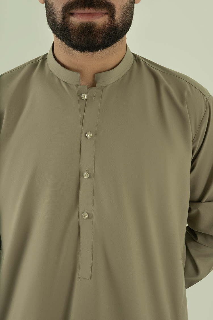 Wash & Wear | Light Olive Ban Kameez Shalwar