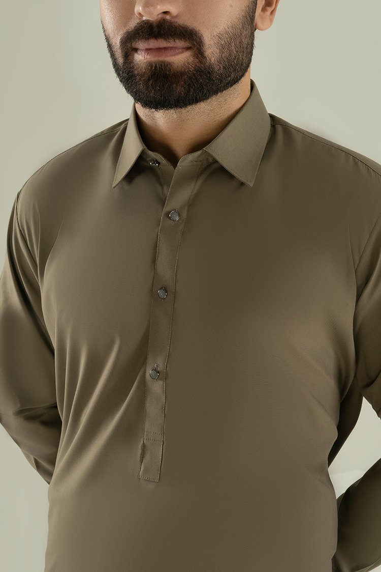 Wash & Wear | Light Green Collar Kameez Shalwar