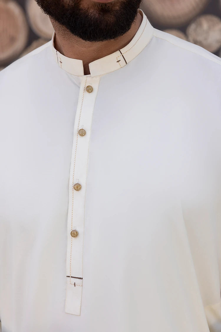 Wash & Wear | Cream Ban Shalwar Kameez