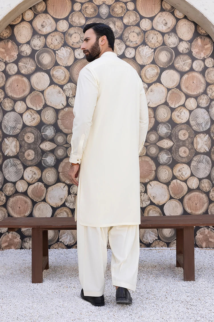 Wash & Wear | Cream Ban Shalwar Kameez