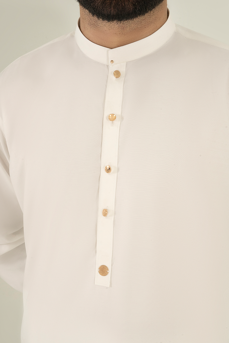 Wash & Wear | Off White Ban Kameez Shalwar