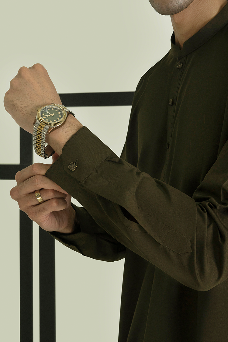 Wash & Wear | Olive Ban Kameez Shalwar