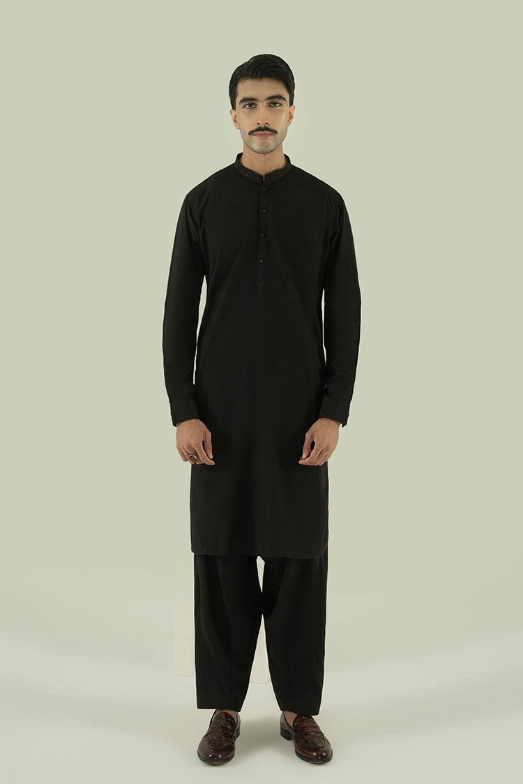 Wash & Wear | Dark Brown Ban Kameez Shalwar