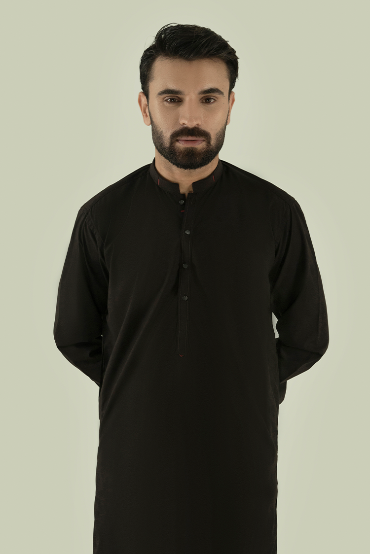 Wash & Wear | Dark Brown Ban Kameez Shalwar
