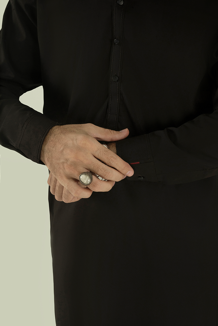 Wash & Wear | Dark Brown Ban Kameez Shalwar