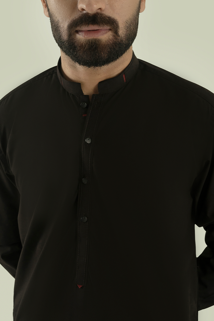 Wash & Wear | Dark Brown Ban Kameez Shalwar