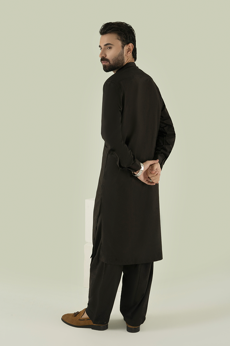 Wash & Wear | Dark Brown Ban Kameez Shalwar