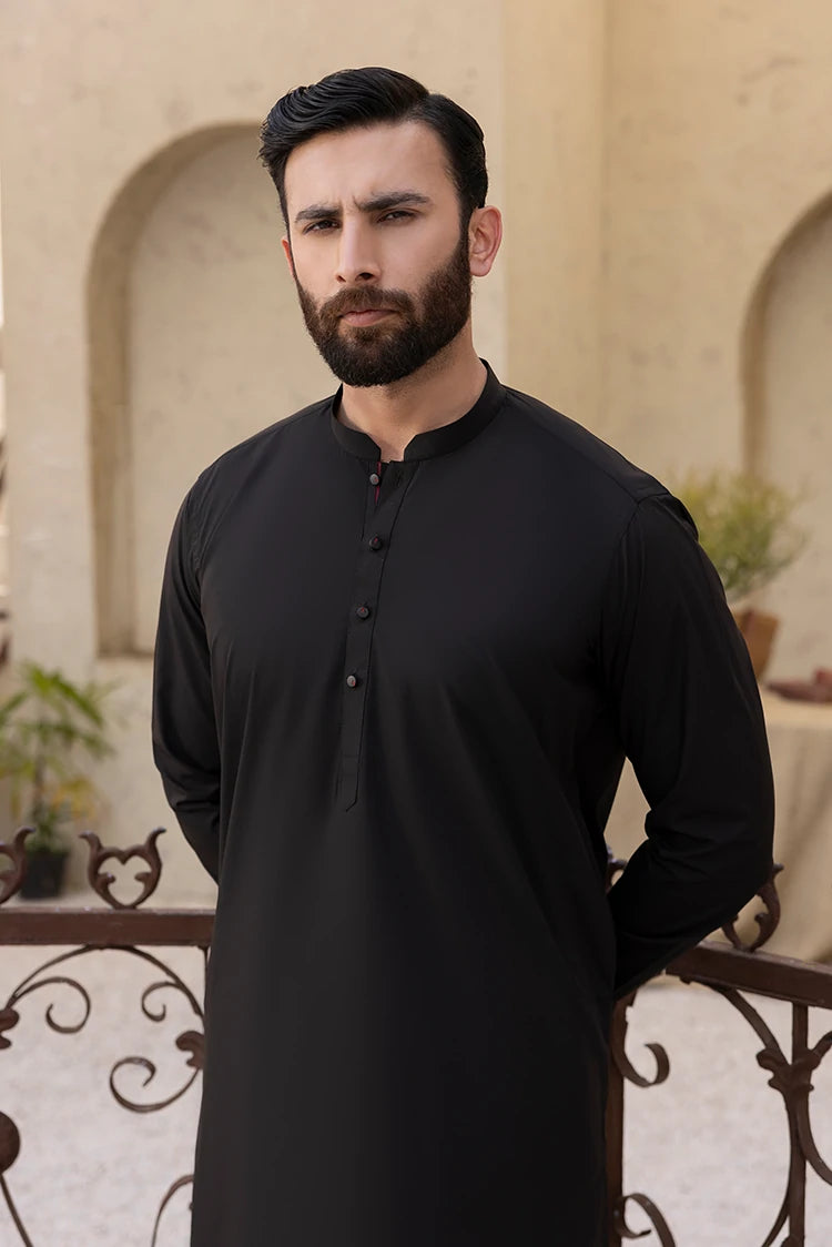Wash & Wear | Dark Brown Ban Shalwar Kameez