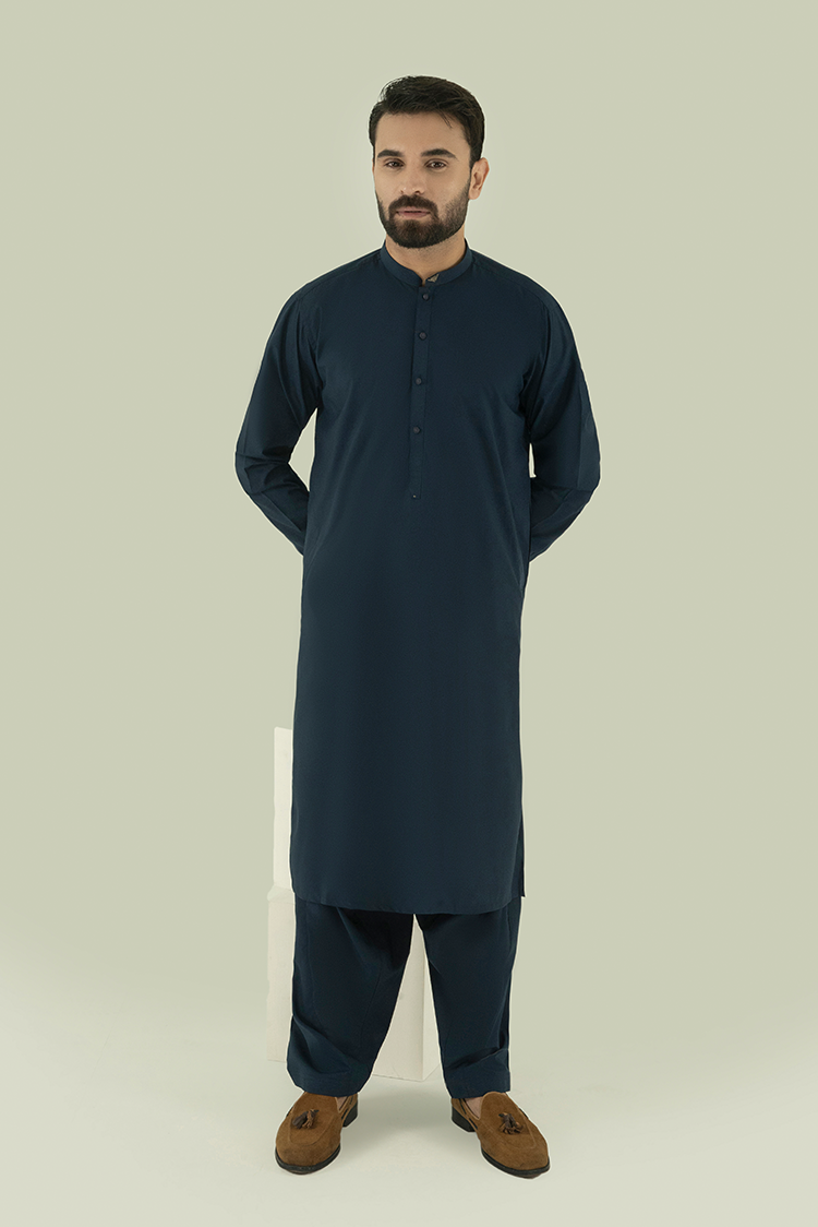 Wash & Wear | Blue Ban Kameez Shalwar