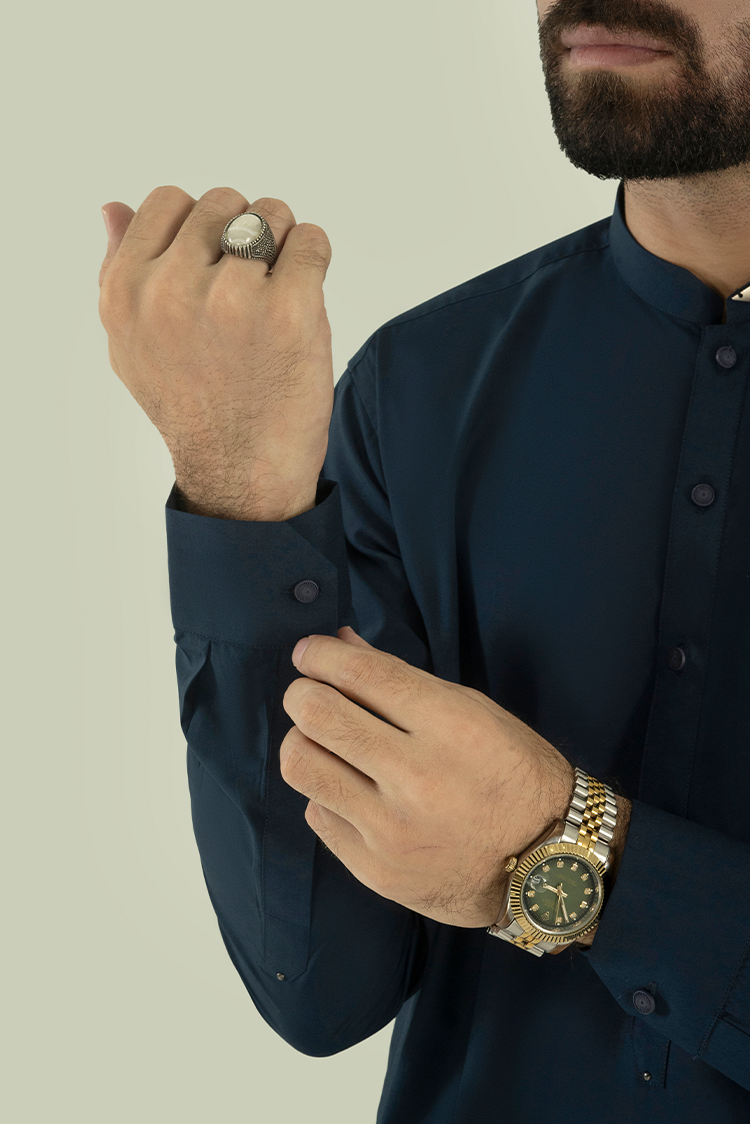 Wash & Wear | Blue Ban Kameez Shalwar