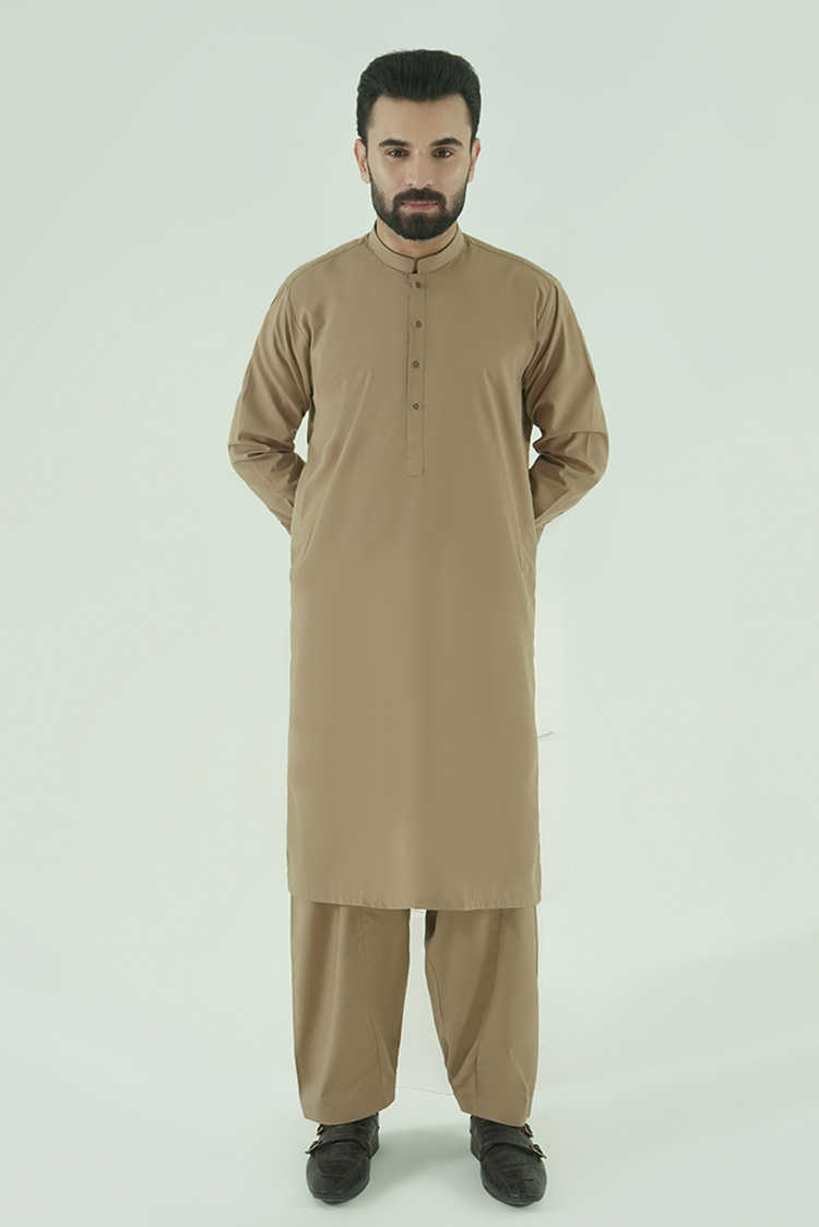 Wash & Wear | Brown Ban Kameez Shalwar