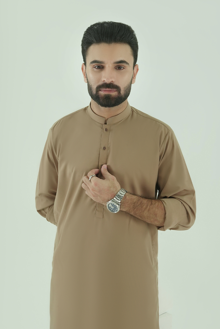 Wash & Wear | Brown Ban Kameez Shalwar
