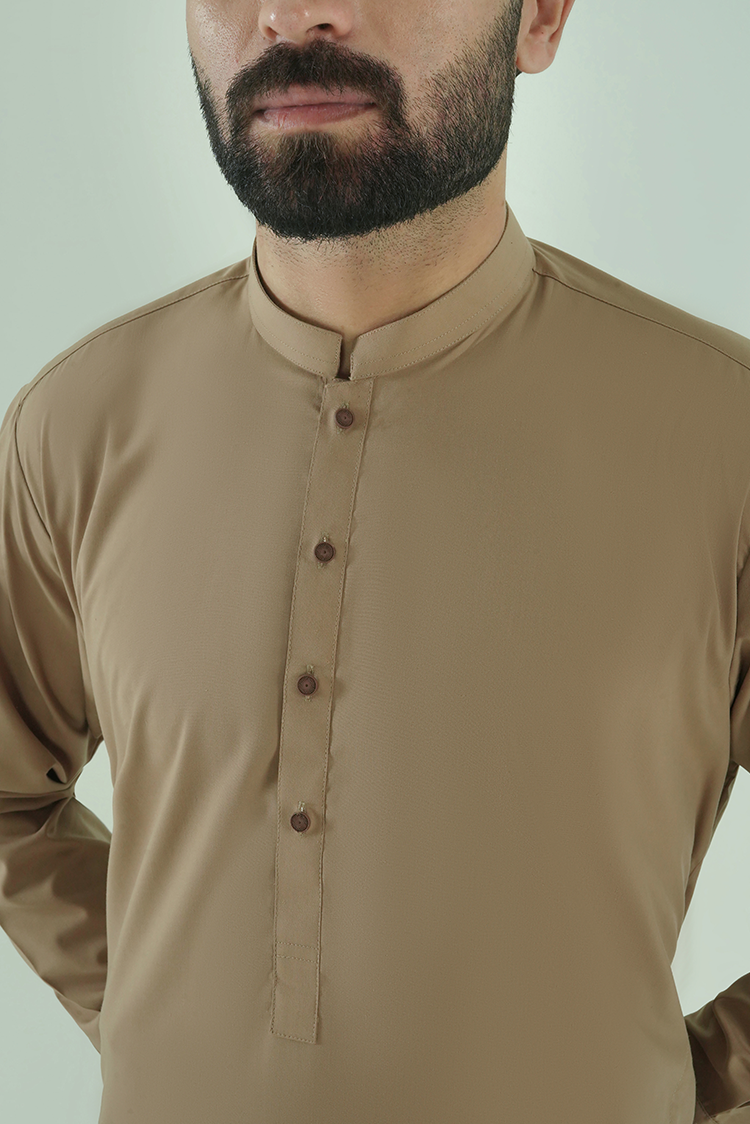 Wash & Wear | Brown Ban Kameez Shalwar