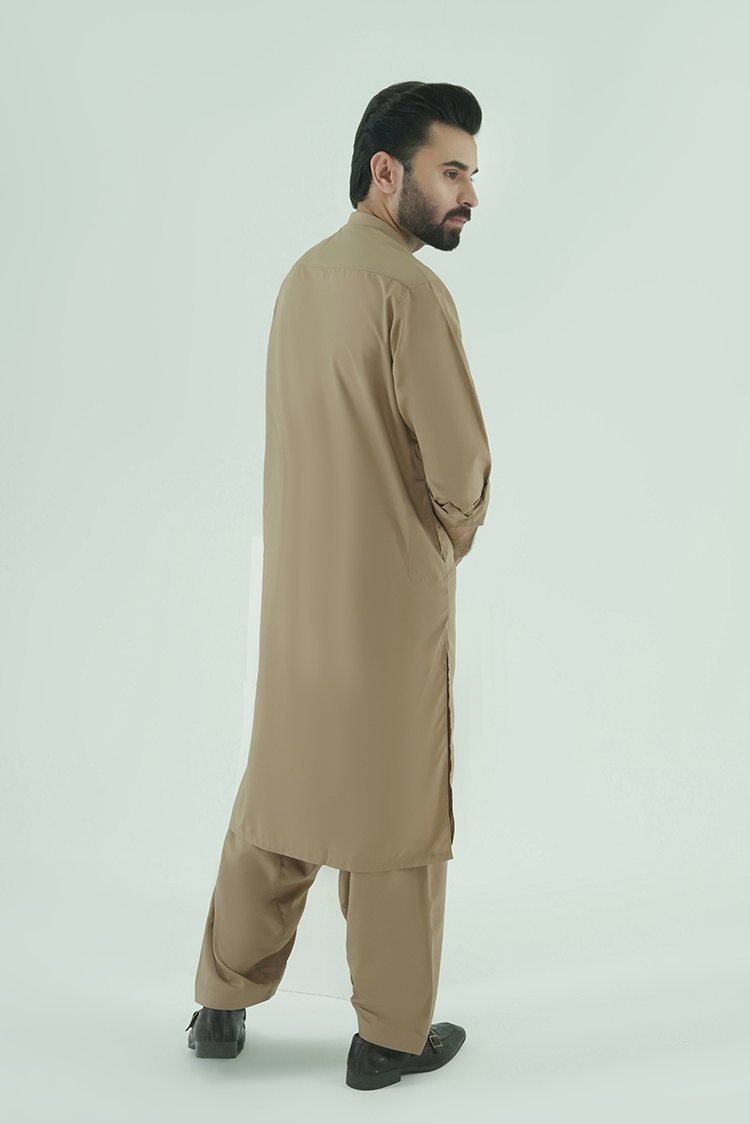 Wash & Wear | Brown Ban Kameez Shalwar