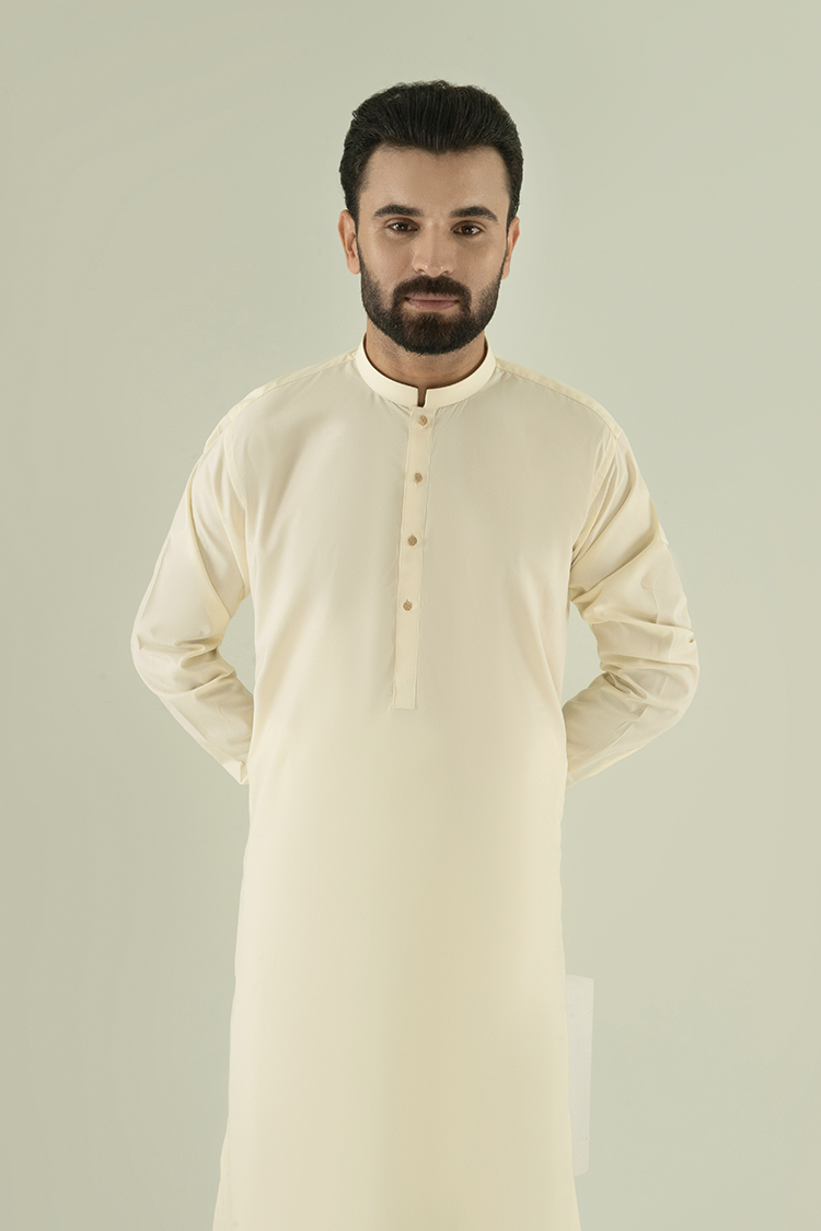 Wash & Wear | Cream Ban Kameez Shalwar