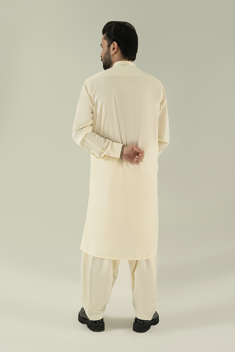 Wash & Wear | Cream Ban Kameez Shalwar