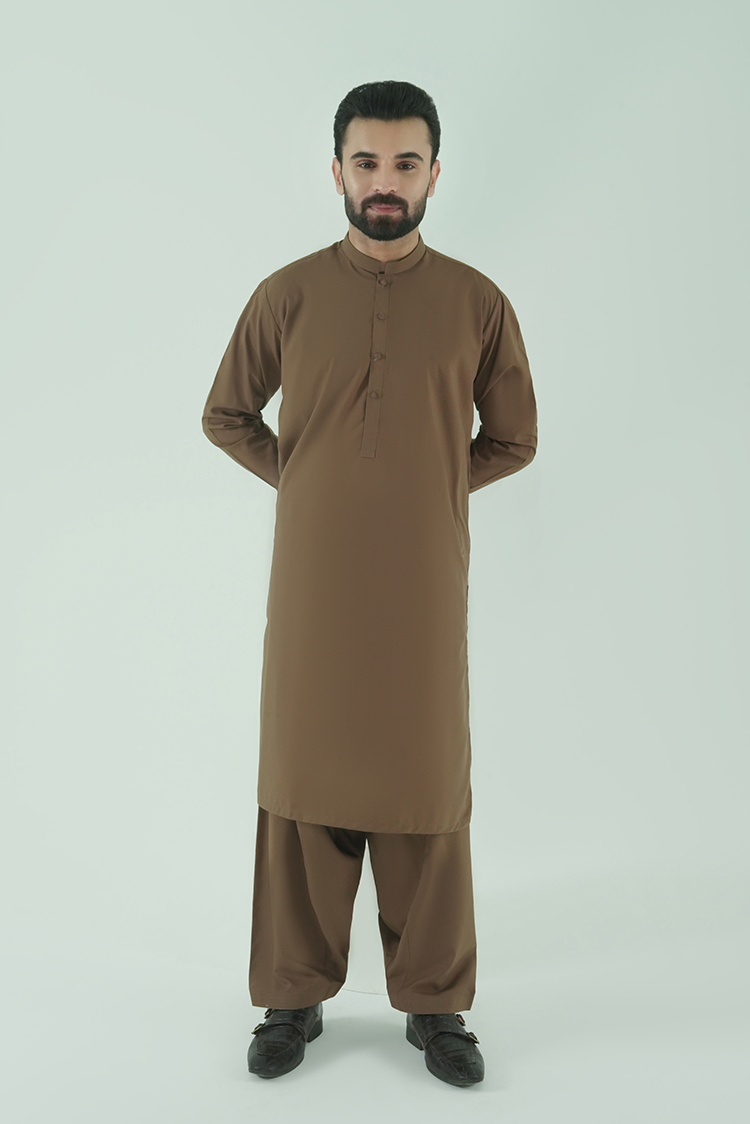 Dark Brown Ban Kameez Shalwar