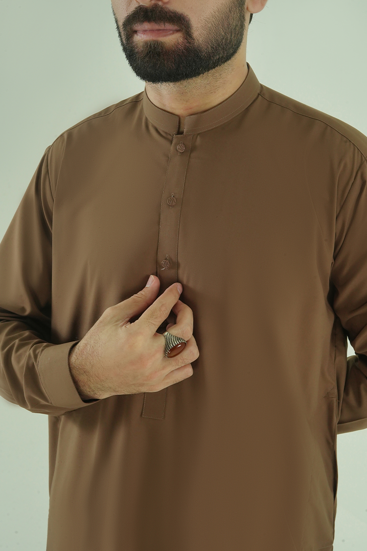 Dark Brown Ban Kameez Shalwar