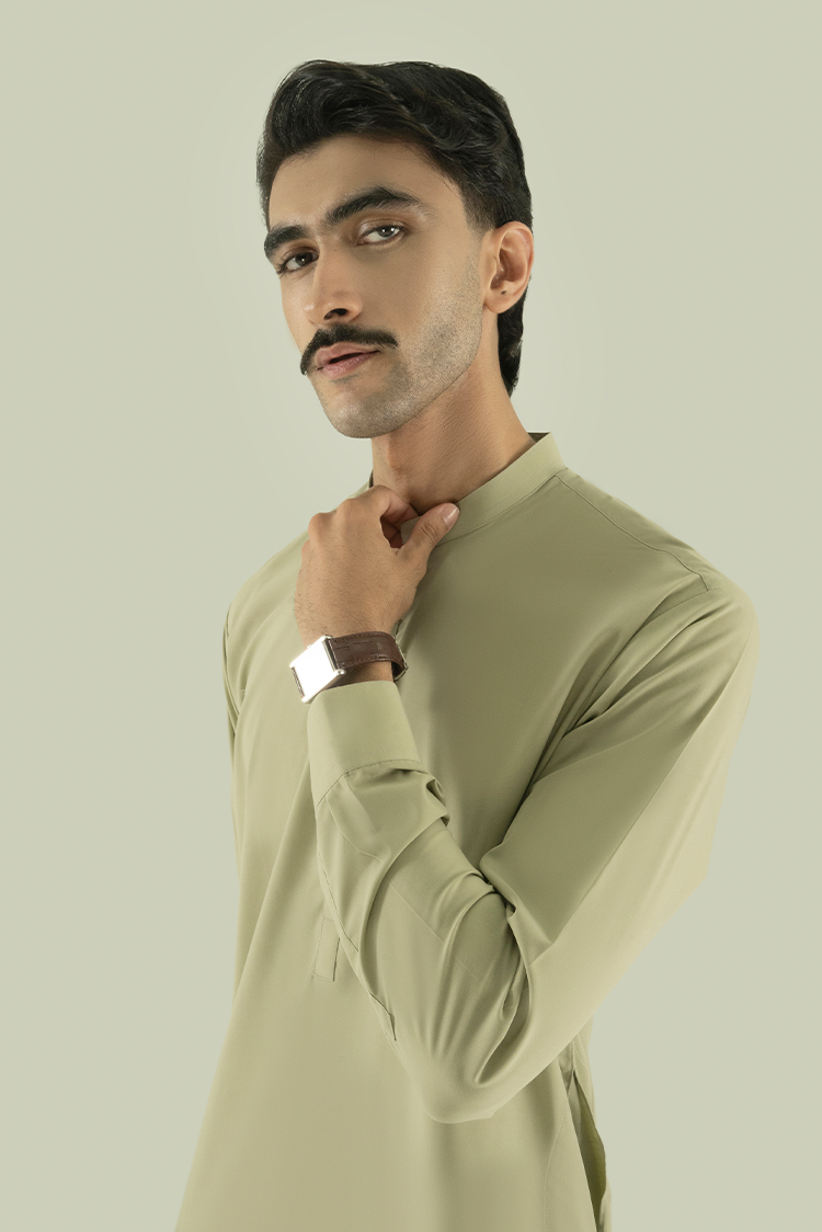 Wash & Wear | Green Ban Kameez Shalwar