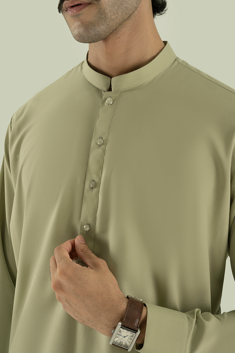 Wash & Wear | Green Ban Kameez Shalwar